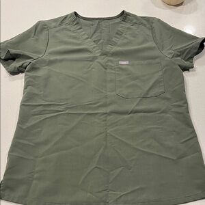 Figs Sage Green V-Neck Scrub Top